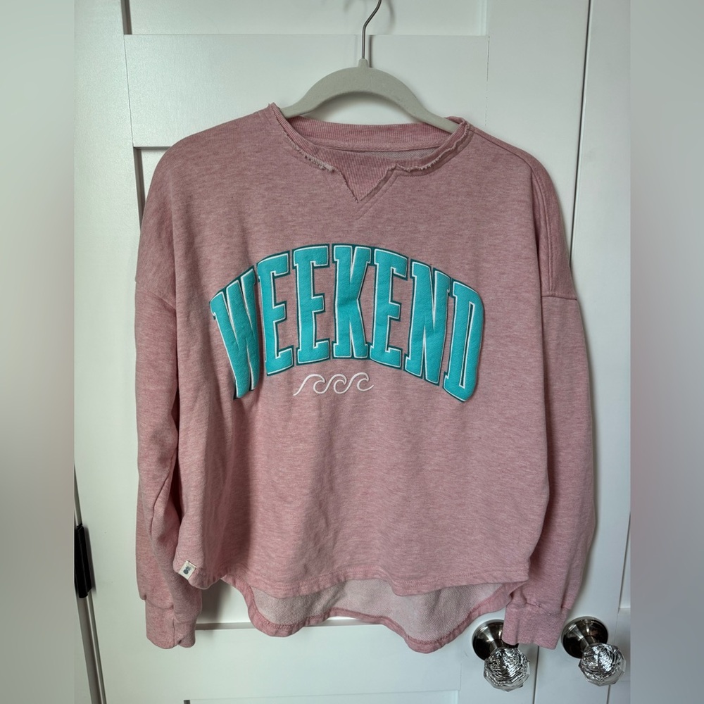 Simply Southern Pink Weekend Pullover size L